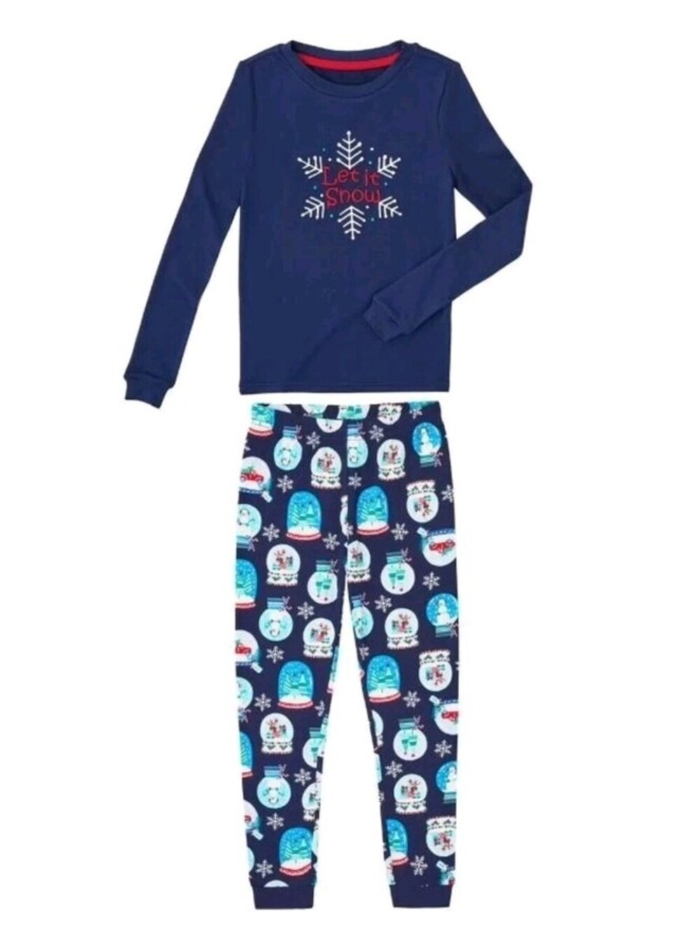 Nwt Boys Girls Holiday Christmas Snowglobe Let It Snow Pajamas 8